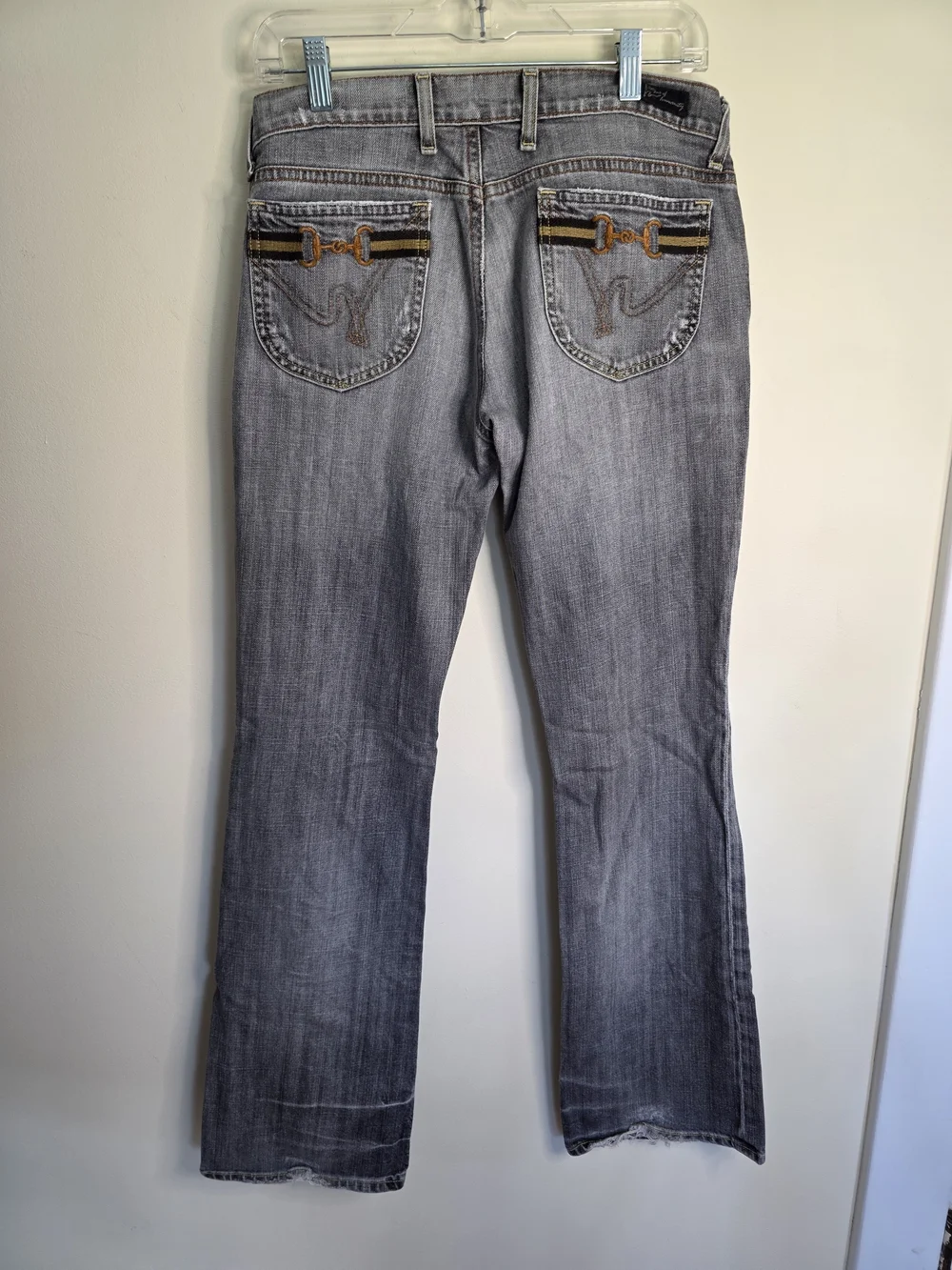 Vinyage Citizens of Humanity Gray Bootcut Jeans with Horse Bit Pocket Detail